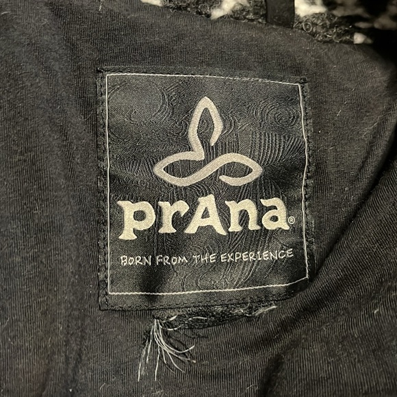PRANA Women’s "Sakari" Jacket Oversized Wool Blend Knit Textured Black & White S - Picture 6 of 11